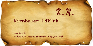 Kirnbauer Márk névjegykártya
